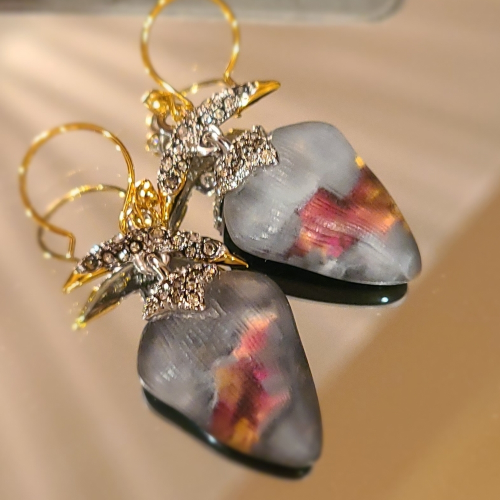 Alexis Bittar, Solanares Crystal Lake Crecent Drop Earings, Smoky Lilac